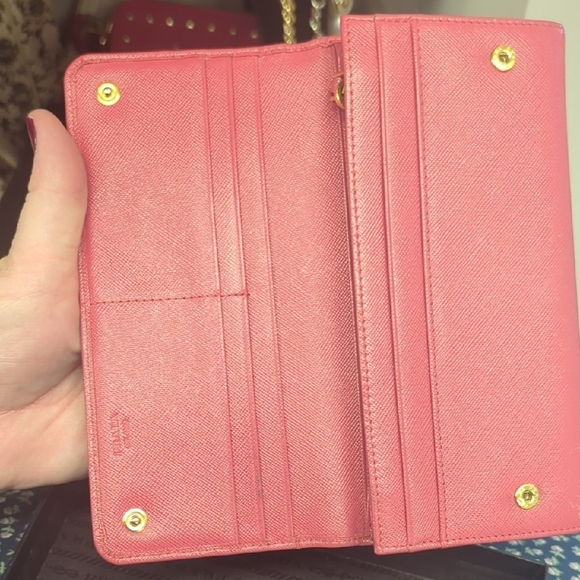 Prada Pink Saffiano Leather Wallet - Picture 3 of 16